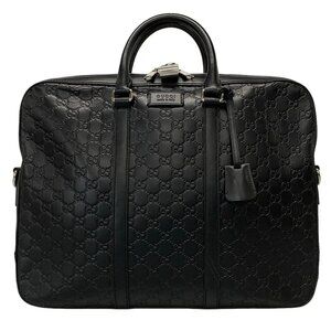 GUCCI Guccissima Black Leather Business Bag bran-910-090525